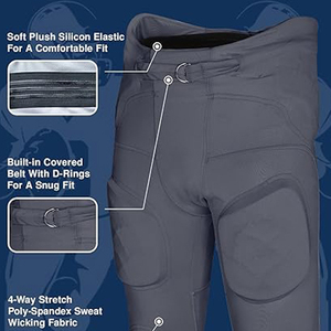 Mens Black <b>Padded</b> American Football Pants Athletic Fit Breathable Practice Game Performance Sportswear Adult Wear high - Product Image 1