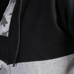 Ensemble de jogging de maternité haut de gamme pour hommes |   Ensemble de survêtement à capuche imprimé camouflage gris chiné noir obsidienne |   100% coton - Product Image 4