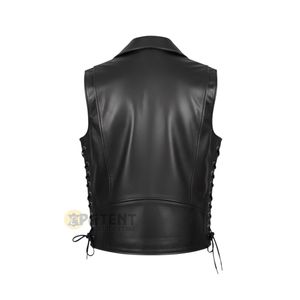 Chaleco de Cuero Genuino para Hombre, de Cuero Patentado, para Invierno, Resistente al Viento, Transpirable, Servicio Personalizado OEM, Venta al Por Mayor - Product Image 2