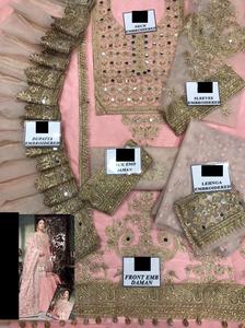 Pakistanaises indiennes dernière mousseline de soie Net brodé lourd chemise de travail manuel Gharara vente chaude robe 2021 - Product Image 5