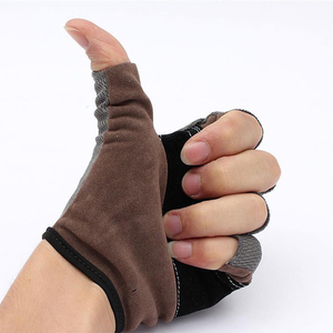 ถุงมือหนังยกน้ำหนักแบบปรับได้ครึ่งนิ้วสำหรับการฝึกออกกำลังกายกลางแจ้งเพาะกายยกน้ำหนัก - Product Image 1