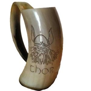 Taza de cuerno de búfalo vintage de última moda para fiestas y eventos, taza de cerveza vikinga tradicional hecha a mano, jarra rústica, vaso para bebidas, accesorio de bar. - Product Image 4