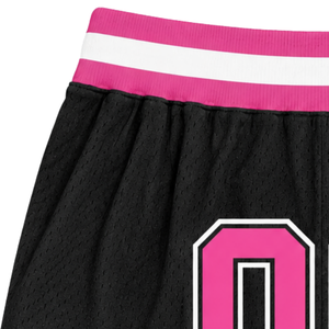 Shorts de basket-ball en maille sublimée noir et rose pour hommes, vêtements de sport légers en polyester, shorts de match d'équipe, vêtements d'entraînement de compétition - Product Image 4