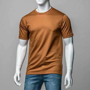 T-shirt pour homme de haute qualité à col rond, 100% coton, manches courtes, séchage rapide et respirant, vêtement tricoté à prix avantageux - Product Image 2