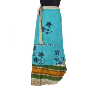 Magic Wrap Silk <b>Skirt</b> Vintage Style for Girls/Women <b>Boho</b> Stylish Multi Color Summer Wear Comfortable Fashion Hippie Style - Product Image 4