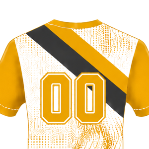 Yellow <b>White</b> <b>Black</b> Short Sleeve Rugby Jersey Crew Neck Graphic Athletic Performance Team Sportswear Training Match Rugby Shirt - Product Image 4
