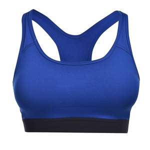 Women Seamless Sports <b>Bra</b> Racerback Scoop Neck Medium Support Breathable Yoga Activewear Solid <b>Blue</b> - Product Image 1