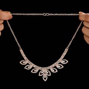 PRAO Anti-Tarnish <b>Crystal</b> Leaves Necklace and Earrings <b>Set</b> Fashion Jewelry for Women - Product Image 2