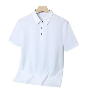 Chemises polo à manches courtes avec logo personnalisé, vêtements d'équitation, haut pour homme, vêtements pour homme, couleur unie, séchage rapide, demi-manches - Product Image 1