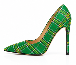 Chaussures à talons aiguilles écossaises de luxe pour femmes, motif tartan, sur mesure, pour acheteurs en gros - Product Image 1