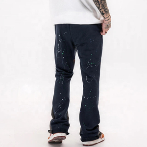 Pantalon de survêtement noir pour homme avec bande latérale grise, taille élastique, décontracté, respirant, pour l'automne - Product Image 6