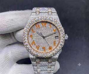 Luxury Men's Stainless Steel Diamond <b>Watch</b> 41mm Round <b>Case</b> Analog Quartz Movement Date Display Fold Clasp <b>Watch</b> - Product Image 1