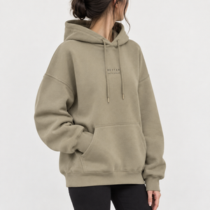 เสื้อฮู้ดโอเวอร์ไซส์ ผ้าฝ้ายทอ 100% มีซับใน ใส่ได้ทั้งชายและหญิง สไตล์ลำลอง มีกระเป๋าหน้า แห้งเร็ว ระบายอากาศดี เหมาะสำหรับฤดูหนาว ยามที่อากาศดี - Product Image 6