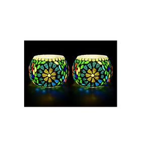 Porte-bougie coloré moderne en mosaïque de verre multi-tailles pour décoration intérieure – Meilleures ventes - Product Image 5