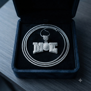Collier personnalisé pour homme en argent massif 925, style hip-hop, avec initiales, fermoir dessin animé, pendentif fin en diamant de laboratoire, breloques de fête - Product Image 5