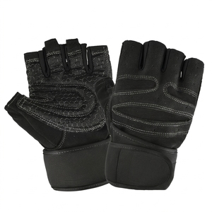 Gants de sport en cuir à demi-doigts pour la musculation, la musculation en salle, respirants, antidérapants, unisexes - Product Image 1