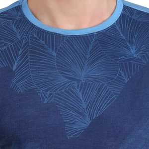 Camiseta de Manga Corta para Hombre, con Estampado Geométrico Azul, Corte Regular, Cuello Redondo, Impresión Digital, Poliéster Jersey, Transpirable - Product Image 5