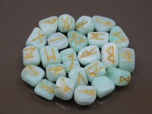 ชุด Rune มูนสโตนสีรุ้งสไตล์ฮวงจุ้ยชุดพลอยอาเกตคริสตัลธรรมชาติแกะสลักแบบคู่ - Product Image 2