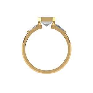 <b>Emerald</b> Cut Lab Grown Diamond <b>Ring</b> 925 <b>Silver</b> 9kt, 14kt, 18kt Gold Diamond <b>Rings</b> for Women's Engagement <b>Ring</b> - Product Image 2