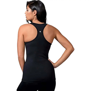 <b>Women's</b> <b>Black</b> <b>Tank</b> <b>Top</b> O-Neck Knitted Spandex Polyester Breathable Casual Solid Color Regular Length Workout Yoga <b>Top</b> - Product Image 4