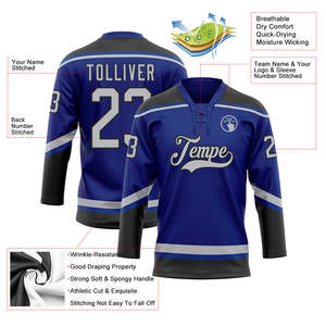 Maillot de hockey par sublimation, 100 % polyester, décontracté, à manches longues, pull sportif avec design personnalisé pour les équipes - Product Image 4