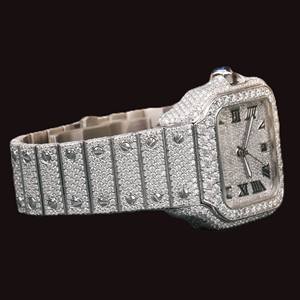 Unique Designer <b>Square</b> Shaped Dial With Auto Date Features Fully Iced Out Moissanite Diamond Hip Hop <b>Man's</b> Party Wear <b>Watch</b> - Product Image 4