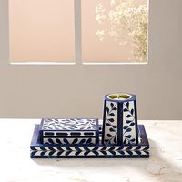 Ensemble brûleur d'encens en bois incrusté de style arabe, plateau Mabkhara et boîte de rangement haut de gamme, fait main, naturel, pour la décoration de la maison au Ramadan et à l'Aïd