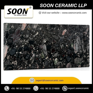 SOON CERAMIC PALISSANDRO FLUTED PEBBLE BLACK Calcite Grande dalle polie Design moderne écologique 3D Décoration murale pour salon - Product Image 5