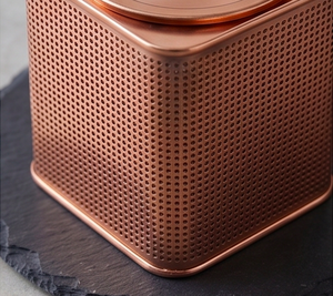 Square Copper Coffee And <b>Tea</b> Canister Classic Design Kitchenware Storage Container For Home And Office Set Of 2 Pcs - Product Image 2