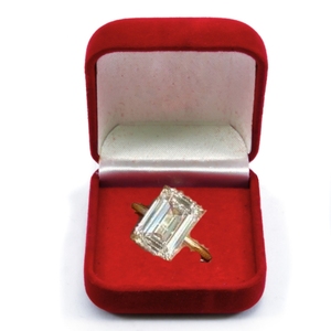 Bague personnalisée plaquée or 14 carats avec diamant de laboratoire taille émeraude 3 carats, certifié IGI, couleur F, clarté VVS, bijoux fins pour femmes - Product Image 1