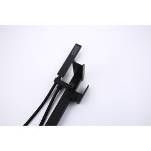 Rubinetto per vasca da bagno monocomando nero opaco autoportante con doccetta, rubinetteria per bagno e doccia a pavimento - Product Image 2