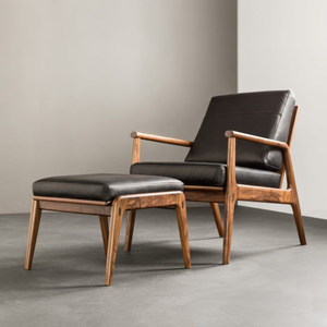 Elegant Walnut Finish Solid Wood Relaxing <b>Chair</b> - Product Image 1