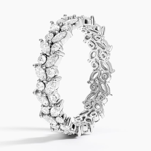 Anillo de Boda de Plata de Ley 925 Chapado en Oro Premium con Moissanita para Mujer, Anillo de Eternidad Brillante, Joyería Fina - Product Image 3