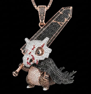 Pendentif Crâne en Argent 925 avec Moissanite, Breloque Dragon Glacé, Plaqué Rhodium, Bijou Unisexe pour Fêtes et Usage Quotidien - Product Image 2