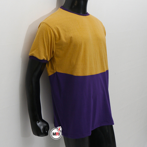 Custom Men's Old <b>Gold</b> for Color Block Front Blank T-<b>Shirt</b> 100% Cotton Crew Neck Casual Streetwear OEM Private Label - Product Image 3