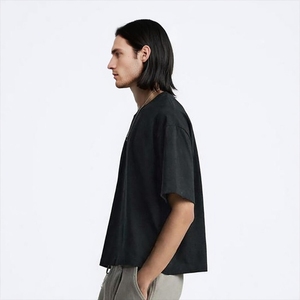 T-shirt uni surdimensionné personnalisé pour homme, style streetwear décontracté, 100% coton jersey, manches courtes, coupe ample, été, confortable, style tendance - Product Image 2