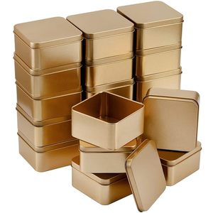 Tin <b>Boxes</b> with Lids, <b>Empty</b> Metal Tins, Portable Storage Metal Tin Container Organizer <b>for</b> Cookie, Candy, Treats, <b>Gifts</b> & craft - Product Image 1