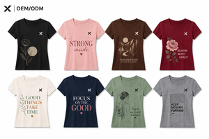 เอ็กซ์ สปอร์ต ซิตี้เสื้อยืดคอกลมสีทึบสำหรับผู้หญิง แขนสั้น ทรงปกติ เสื้อยืดกราฟิกระบายอากาศได้ดี มีหลายสีให้เลือก - Product Image 2