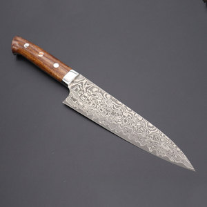 Couteau de Chef de Cuisine en Acier Damas Fait Main de Qualité Supérieure, Manche Ergonomique, Étui en Cuir Écologique, Compatible Lave-Vaisselle - Product Image 1