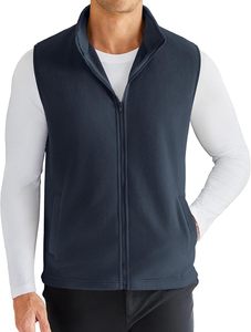 Sudadera sin mangas de forro polar para fiesta en la playa, de poliéster, ecológica, con cuello de doble capa, corte regular, sin forro, para hombre - Product Image 1