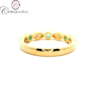 แหวนแต่งงานและปาร์ตี้สไตล์โบราณประดับเพชรสีทองขาวล้วน AU750คลาสสิก18K ประดับด้วยพลอยมรกตคุณภาพสูง - Product Image 6