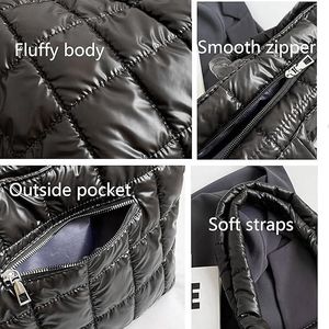 Sac fourre-tout matelassé léger pour femme, sac de travail en tissu matelassé - Product Image 2