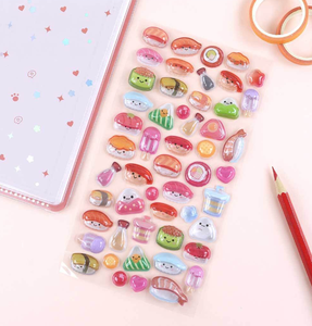 Autocollants Coréens Imprimés UV Imperméables en Forme de Bonbons, Lot de 16 Pièces, Autocollants Décoratifs Mignons 3D Gonflés Effet Gelée pour Journal, Agenda, Ordinateur Portable, Téléphone - Product Image 1