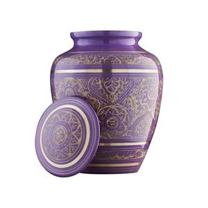Executive Style Brass Adult Cremation Memorial Funeral Ash Holder Keepsake Urn Featuring Decorative Threaded Closure - Product Image 4