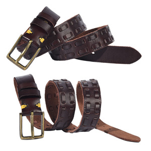 Cinturón de cuero genuino tejido a mano para hombre y mujer - Product Image 6