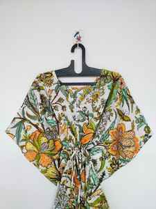 Vestido Kaftán Ligero de Algodón con Estampado Floral para Mujer, Ropa Informal Boho, Atuendo Diario Cómodo - Product Image 2