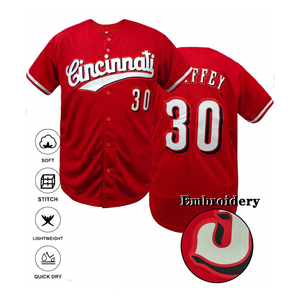 Maillot de baseball personnalisé à boutons, avec logo d'équipe brodé en twill, respirant et à séchage rapide - Product Image 3