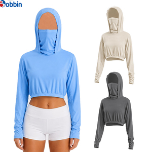 Sudadera con Capucha Corta Bordada para Mujer, Estilo Urbano, Protección Solar, Hecha a Medida, 100% Algodón de Alta Calidad - Product Image 2