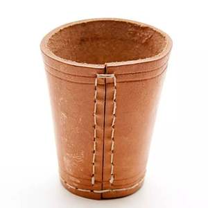 Nuevo Producto: Vasos para Dados Redondos Hechos a Mano con Cuero Vacuno 100% Genuino, 16 Centímetros, Diseño OEM Personalizado con Logotipo Personalizado - Product Image 2
