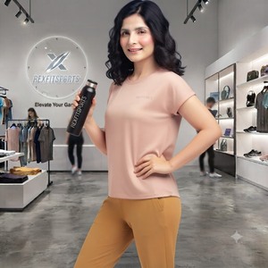 REXFITSPORTS 2026 เสื้อยืดกีฬาผู้หญิงทรงโอเวอร์ไซส์แบบสั่งทำพิเศษ ระบายอากาศได้ดี เหมาะสำหรับออกกำลังกาย ฟิตเนส ยิม ผลิตโดยผู้ผลิตเสื้อผ้ากีฬาแบบรับผลิตแบรนด์ส่วนตัว - Product Image 6